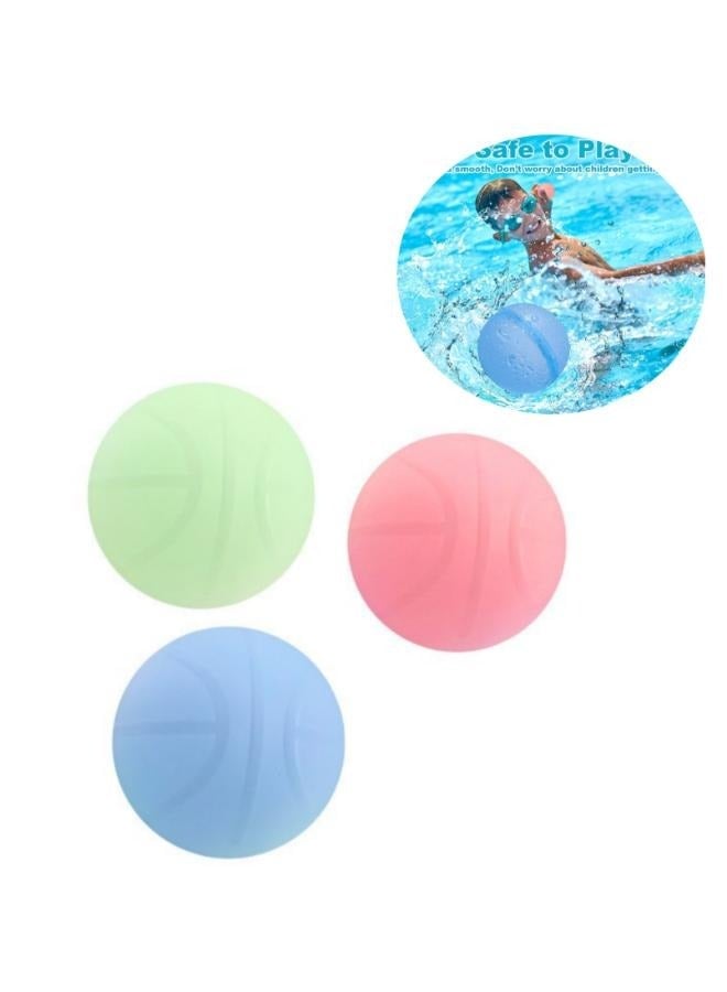 3 Pieces Reusable Water Balloons Refillable Magnetic Water Balloons Self Sealing Quick Fill Latex-Free Silicone Water Ball Eco-Friendly for Kids Water Games