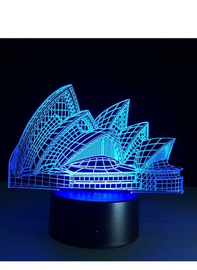 3D LED Night Light Table Desk Lamp 7 Color Optical Illusion Lights Sydney Opera House