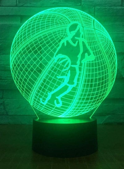 Night Light Round Basketball Creative 7 Color Night Light Plug-In Touch Led Light Bed 3D Table Lamp Bedside Lamp