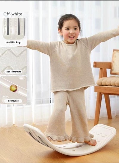 Smart Balancing Board, Curvy Balance Board, Home Sensory Training Indoor Fitness Smart Board Seesaw Capacity Off-White 80KG
