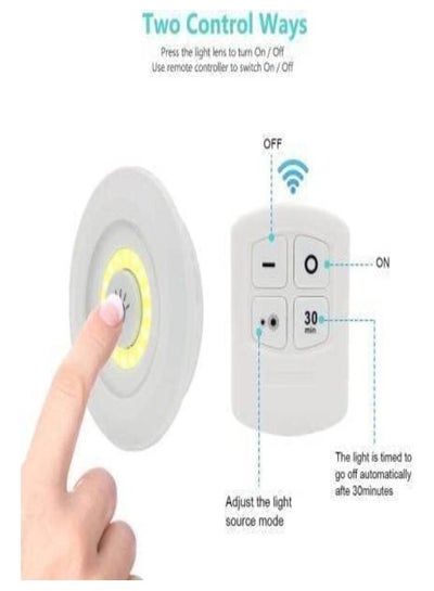 3PCS Under Cabinet Light Wireless Smart LED Night Lamp Battery Power Remote Control Lamp for Kitchen Wardrobe Cupboard Stair Corridor Flush Mount Ceiling Lamp Flush Mount Ceiling Lamp