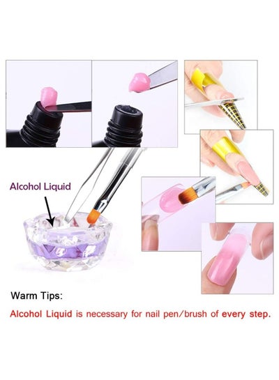 Dual-Ended Poly Gel Brush and Picker 2 in 1 Designs Brushes Stainless Steel Tool for UV Gel Acrylic Nails Extension