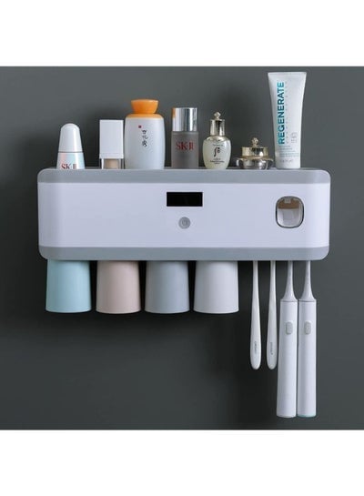 Wall Mounted Sterilzer Toothbrush Holder With Toothpaste Dispenser
