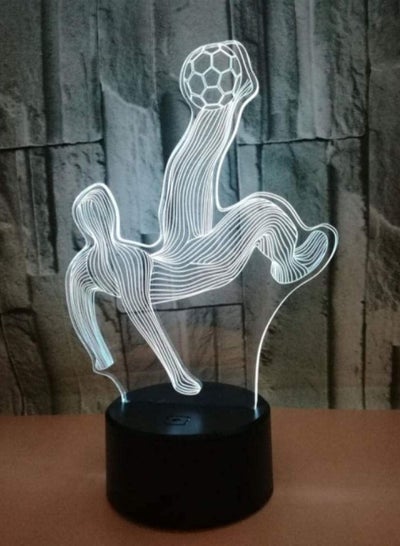 Night Light Multicolour 3D LED Lamp Touch Sensor Play Football Goalkeeper 3D Night Light For Soccer Sports Fans Gift Children Bedroom Decor 16 Ribbon Remote Control