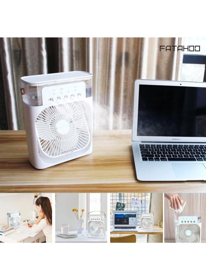 Mini Evaporative Cooler,600ml Cooler 3 Speeds,USB Personal Conditioner with 7 LED Light, 1-3H Timer AC Cooling Fan for car Home Office Room