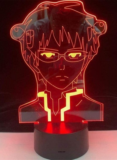 Anime 3D Illusion Lamp New Gift Night Light Bedside Table Lamp 16 Color Dimmable with Remote Smart Touch Color Saiki K Anime