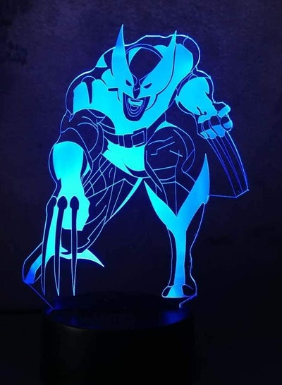 مصباح مكتب LED ثلاثي الأبعاد متعدد الألوان ضوء ليلي Marvel hotmovie Wolverine Hero 7/16 لون متغير USB للأطفال الصغار هدية عيد الميلاد سرير المنزل Decro Wolverine