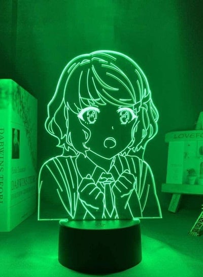 3D ضوء الليل الوهم أدى مصابيح ديكور مصباح للأطفال أنيمي 3D مصباح Rascal لا حلم فتاة الأرنب Senpai LED ضوء الليل لغرفة ديكور ضوء الليل هدية Tomoe Koga ضوء النيون