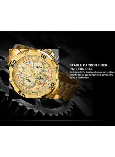 NAVIFORCE NF9175 Golden Stainless Steel Chronograph Watch For Men