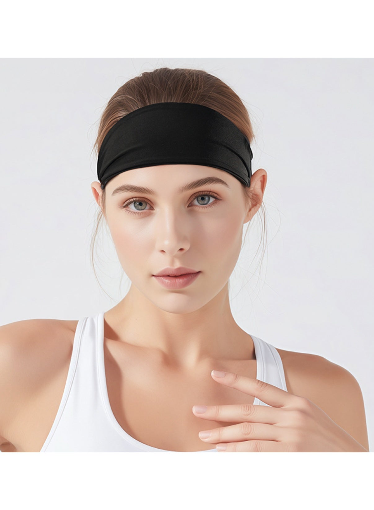 Sports Headband Elastic Hair Wrap Moisture Wicking Breathable for Running Training