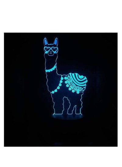 3D Illusionslamp LED Night Light Grass Mud Horse Alpaca USB Touch Sensor Room Decorative Table Lamp Best Birthday Gifts for Kids
