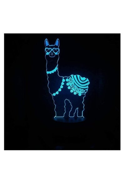 3D Illusionslamp LED Night Light Grass Mud Horse Alpaca USB Touch Sensor Room Decorative Table Lamp Best Birthday Gifts for Kids