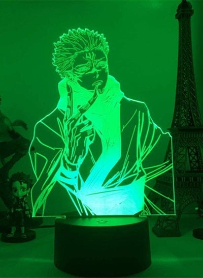متعدد الألوان LED ضوء الليل 3D مصباح أنيمي ديكور أنيمي مصباح Jujutsu Kaisen Ryomen Sukuna الشكل 3D LED ضوء الليل لديكور غرفة النوم الاطفال هدية عيد ميلاد مصباح الليل