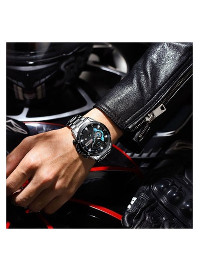 8402 Men's Watch Water Resistant Stainless Steel Fashion Quartz Business Wrist Watch - Silver