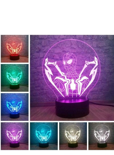 Multicolour Superhero Man Figure Spiderman 3D Luminaria 16 Color LED Gradient Night Light USB Table Lamp Teen Bedroom Decorative Cool Boys Toys