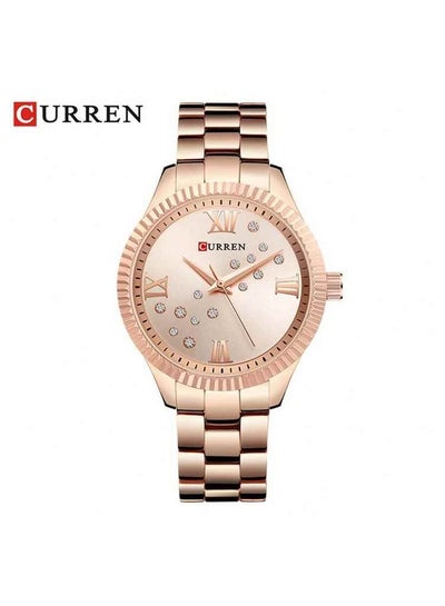 ساعة CURREN 9009 كوارتز بحزام من الفولاذ المقاوم للصدأ ومجوهرات مقاومة للماء وساعة كاجوال موجزة