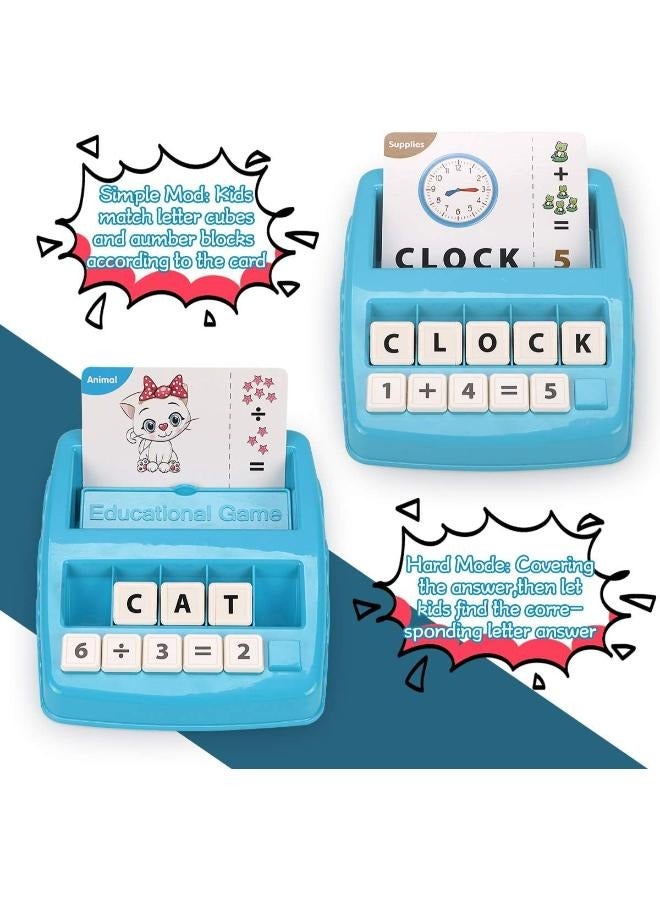 Kids Educational Toys Matching Letter Game, Alphabet and Math Puzzle Game with Flash Cards,Board Game for Kid to Learn Numbers and Spelling Words,Toy Gifts for 3-6 Year Old