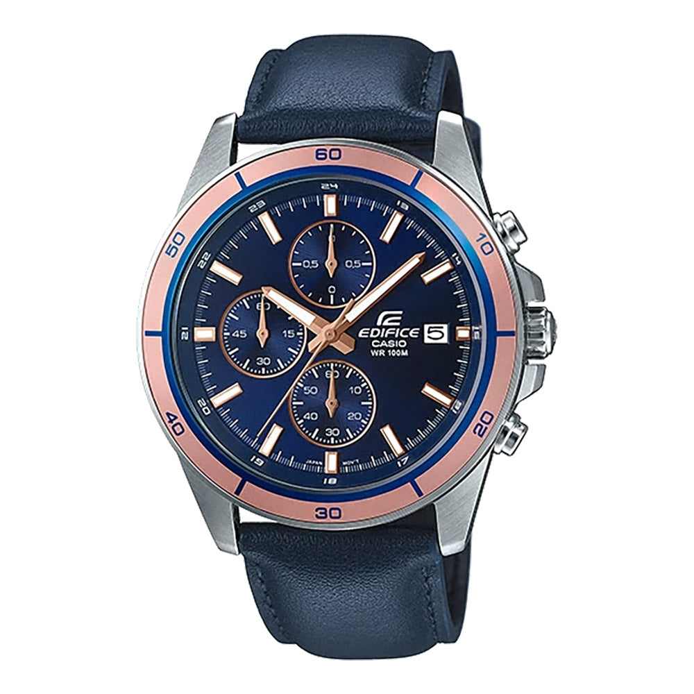 Edifice Men's White Dial Stainless Steel Chronograph Watch