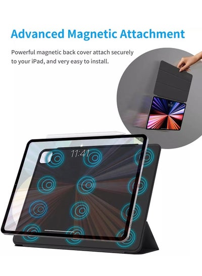 حافظة iPad Pro المغناطيسية مقاس 11 بوصة - غطاء iPad Pro - النوم والاستيقاظ التلقائي - تدعم قلم Apple الجيل الثاني - متوافق مع iPad Pro 11 بوصة 2021 الجيل الثالث/2020 الجيل الثاني/2018 الجيل الأول