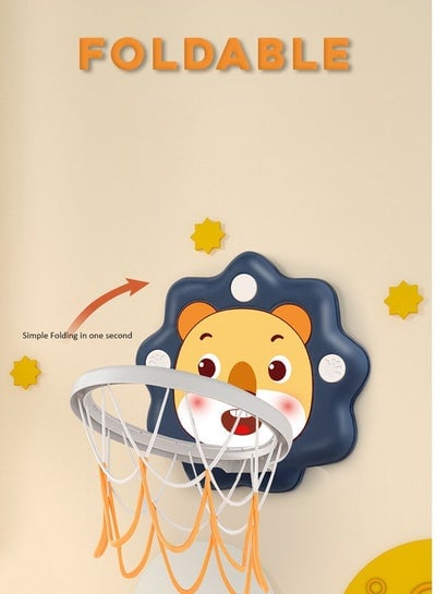 Lion Theme Kids Basketball Hoop Set with Accessories and Mini basketball for Boys and Girls