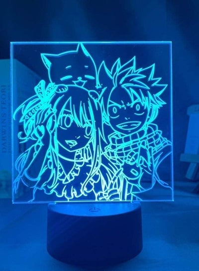 Anime Fairy Tail Natsu Dragneel And Erza Scarlet Hug Night Light Led Touch Sensor Mood Light For Kids Room Decor 3D Table Lamp