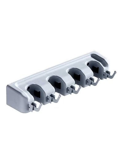 4 Slots Mop Broom Holder Wall Mounted Kitchen Hanging Garage Utility Tool Organizers and Storage Rack For Commercial Bathroom Laundry Room Closet Gardening