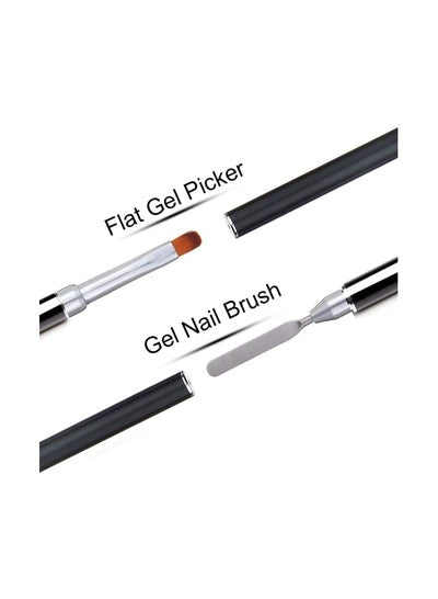 Dual-Ended Poly Gel Brush and Picker 2 in 1 Designs Brushes Stainless Steel Tool for UV Gel Acrylic Nails Extension