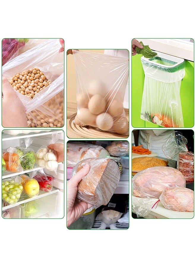 Eworld Transparent Polythene Food Storage Bags Roll, Extra-Thick, Leakproof, Freezer Safe Disposable Bags for Meat, Vegetables and Leftovers Storage (1.5kg Roll, Approximately 380 Bags, 48x40cm)