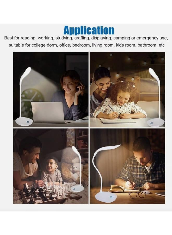 USB Rechargeable Dimmable LED Desk Light Touch Sensor Table Bedside Reading Lamp