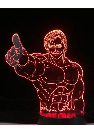 Multicolour The Seven Deadly Sins Escanor LED Night Light Bedroom Decor Mood Light Anime 3D Lamp P Home Decor Lamp With Remote