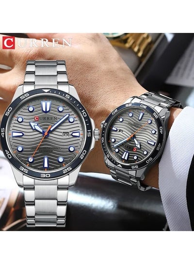ساعة Curren 8426 الكلاسيكية OEM للرجال، سوار أصلي من الفولاذ المقاوم للصدأ، عرض تاريخ مضيء، ساعة يد كاجوال بسيطة