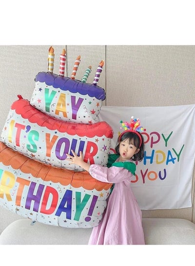 5 Pcs Its Your Birthday Three Layer Cake Foil Balloons for Birthday Party Decorations