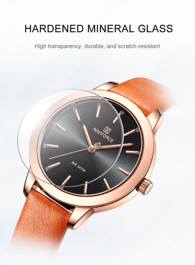 NAVIFORCE السيدات جودة عالية كوارتز ساعة مقاوم للماء أزياء العلامة التجارية الفاخرة ووتش NF5024 Reloj