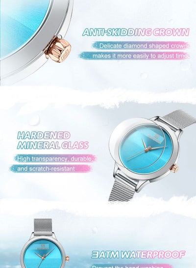 2023 New Arrival NAVIFORCE NF5027 Romantic Charming Quartz Women Watches Luxury Stainless Steel Band Blue Dial Lady Watch reloj mujer