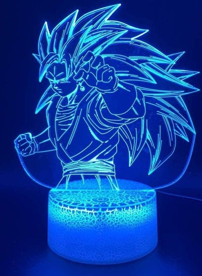 مصباح وهمي ثلاثي الأبعاد Dragon Ball Z Goku Vegeta ضوء ليلي لديكور غرفة نوم الأطفال لوميناريا أفضل هدية عيد ميلاد للطفل LED ضوء ليلي