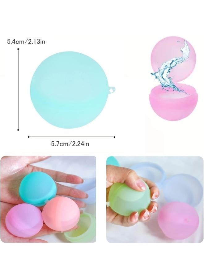 3 Pieces Reusable Water Balloons Refillable Magnetic Water Balloons Self Sealing Quick Fill Latex-Free Silicone Water Ball Eco-Friendly for Kids Water Games