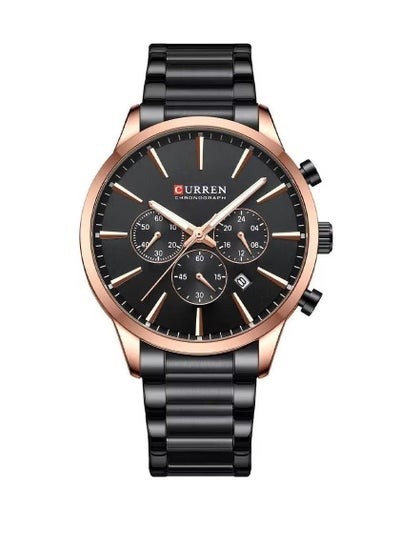 Curren 8435 Stylish Design Men's Watch, Luminous Display, Automatic Date Calendar, Luxury Wrist Watch - Black/Rose Gold