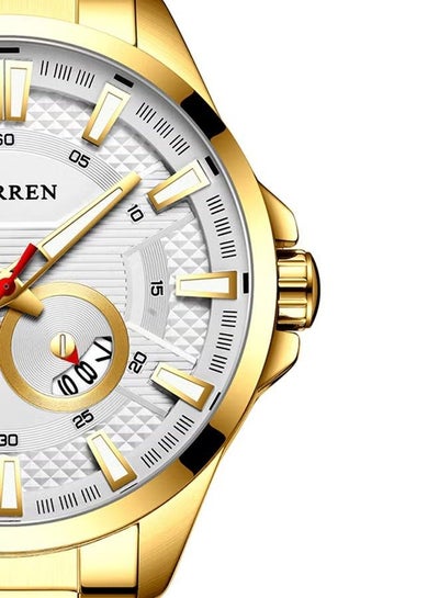 Men's 8372 Waterproof Stainless Steel Band With Calendar Quartz Watch - 46 mm