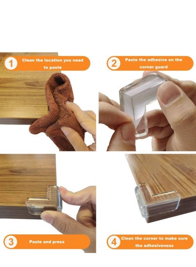 Corner Guards 8 Pack,Clear Corner Protector High Resistant Adhesive Baby Proofing Sharp Table Corner Protector, Improved Tasteless Corner Covers for Furniture Sharp Corner(Large L-Shaped)