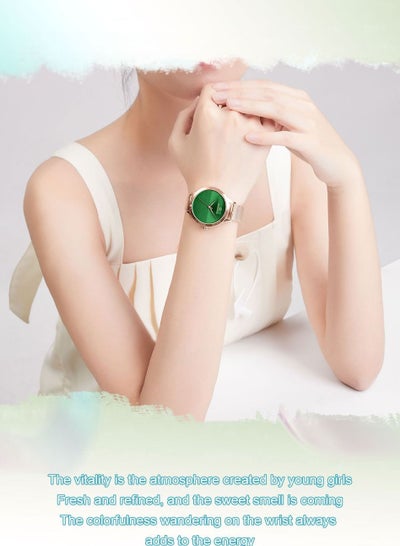 2023 جديد وصول NAVIFORCE NF5027 رومانسية ساحرة كوارتز نساء ساعات فاخرة سوار فولاذي غير قابل للصدأ الأخضر الهاتفي سيدة ساعة reloj mujer