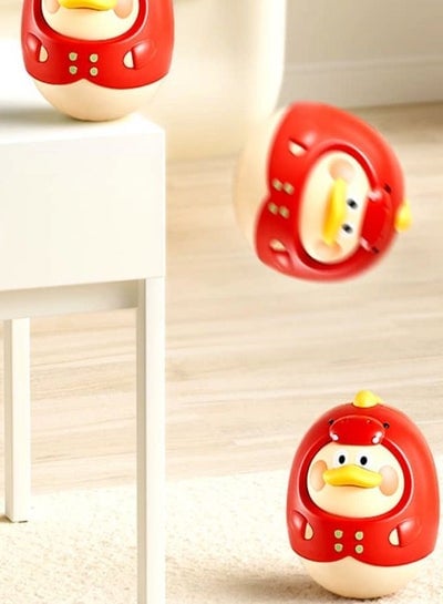 Tumbler Toy Dinosaurs Roly Poly Toys Cute Musical Toy Built in Bell Tummy Time Wobbler Toy for Baby Gifts for Infant Boys Girls