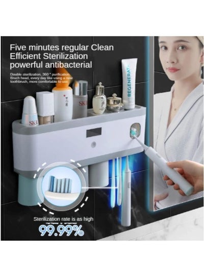 Wall Mounted Sterilzer Toothbrush Holder With Toothpaste Dispenser
