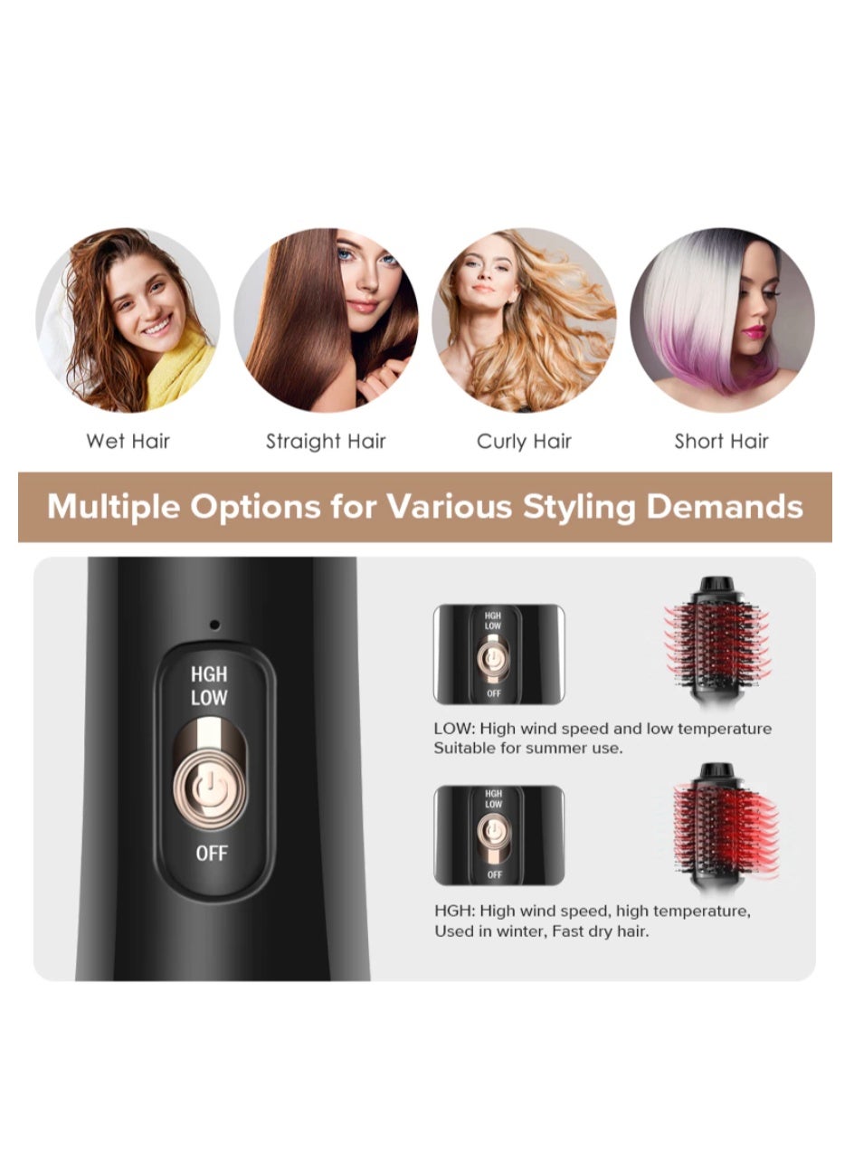 Mac Styler Hair Dryer Hot Air Brush Styler & Volumizer One Step Hair Straightener Curler Electric Blow Dryer Brush MC-1510