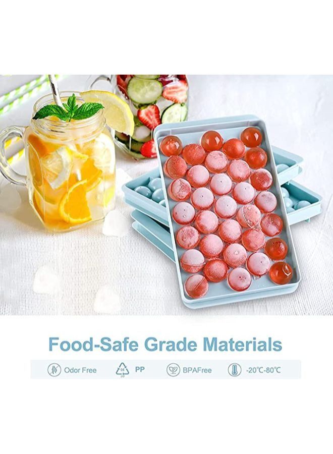 2 Pieces Round Ice Cube Tray Silicone Ice Ball Mold Make for Freezer Easy Release Mini Circle Ice Cube Tray Making Sphere Ice Frozen