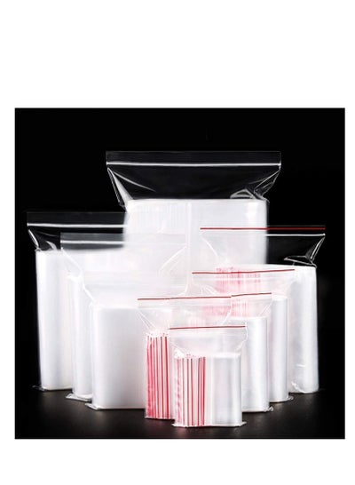 Reusable Zip Lock Clear Plastic Seal Waterproof Packaging Bags For Candy Nut Food Storage 100 Pieces Size 24cmx36cm