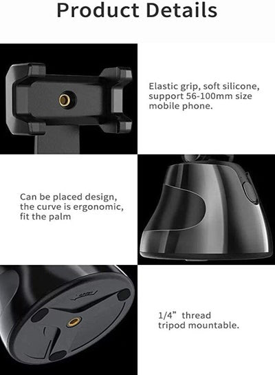 Apai Genie The Personal Robot-Cameraman, 360 Rotation Phone Mount Personal Sensor Holder Tripod - Black