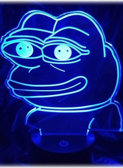 Anime3D Illusion Lamp New Year Gift Night Light Bedside Table Lamp,16-Color Dimmable with Remote Smart Touch,Chri. (Color : Peepo)