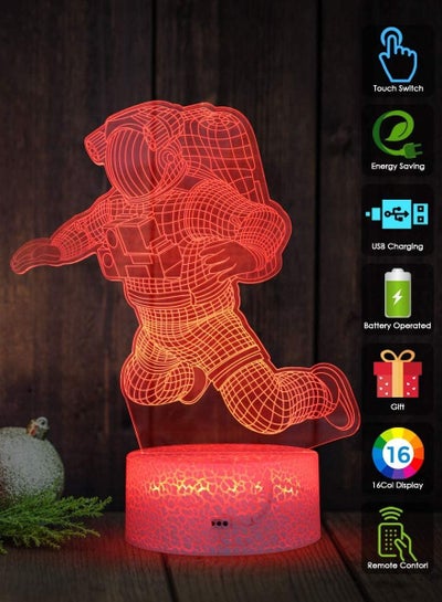 Multicolour 3D Astronaut Night Light 3D LED Illusion Lamp and 16 Colors Change Decor Lamp with Remote Control for Kids Astronaut Gifts for Children