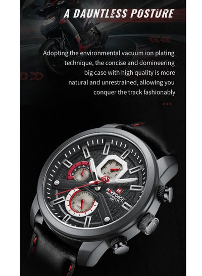 NAVIFORCE NF9211L الرجال الساعات حلقة من جلد التقويم ساعة كوارتز العسكرية مقاوم للماء الرياضة الترفيه ساعة الرجال هدية Reloj Hombre