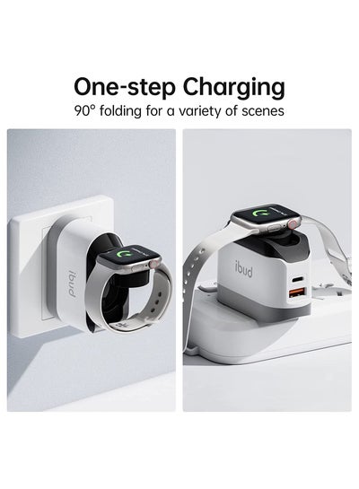 BUDI iPhone Fast Charger with Foldable Apple Watch Wireless Charging USB PD 38W Wall Charge Travel Charger for Apple Watch Block Wall Charger iPhone 13/12/Mini/12 Pro Max Phone AirPods, Apple Watch